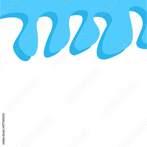 Dripping water isolated on transparent background. Blue paint.