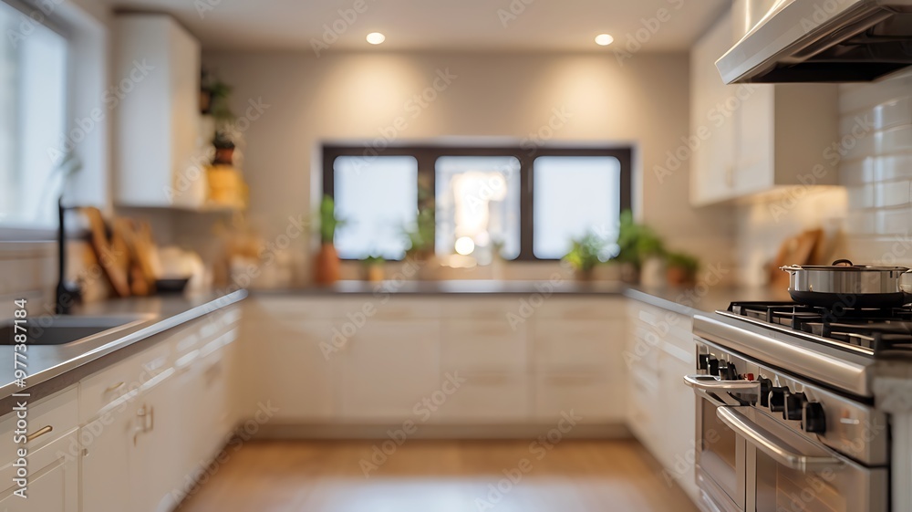 blurred kitchen background with open space in the foreground blurred kitchen background with open space in the foreground
