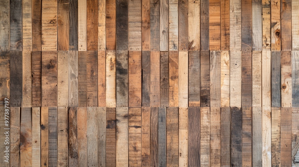 Beautiful wooden wall made of varying planks, showcasing rich textures and colors for rustic decor and design inspiration. Beautiful wooden wall made of varying planks, showcasing rich textures and colors for rustic decor and design inspiration.