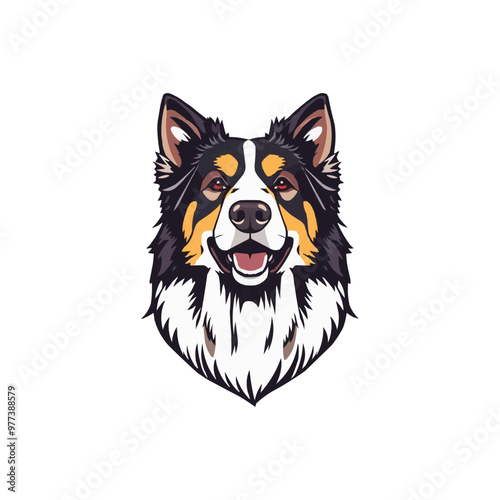 Australian shepherd dog. Vector illustration of Australian shepherd dog.