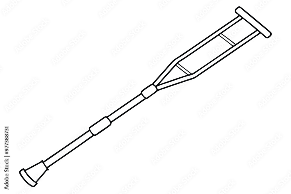 A Crutches line art vector illustration A Crutches line art vector illustration