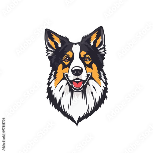 Australian shepherd dog. Vector illustration of Australian shepherd dog.