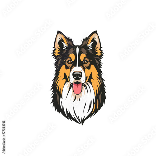 Australian shepherd dog. Vector illustration of Australian shepherd dog.