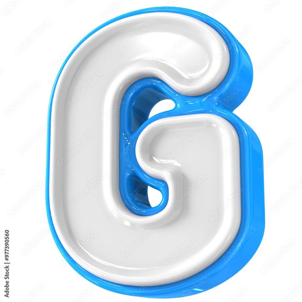 Blue With White Font G 3D Render Blue With White Font G 3D Render