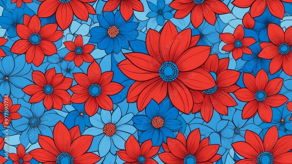 base xl pretty blue theme flowers on light red background, egg mosaic style base xl pretty blue theme flowers on light red background, egg mosaic style