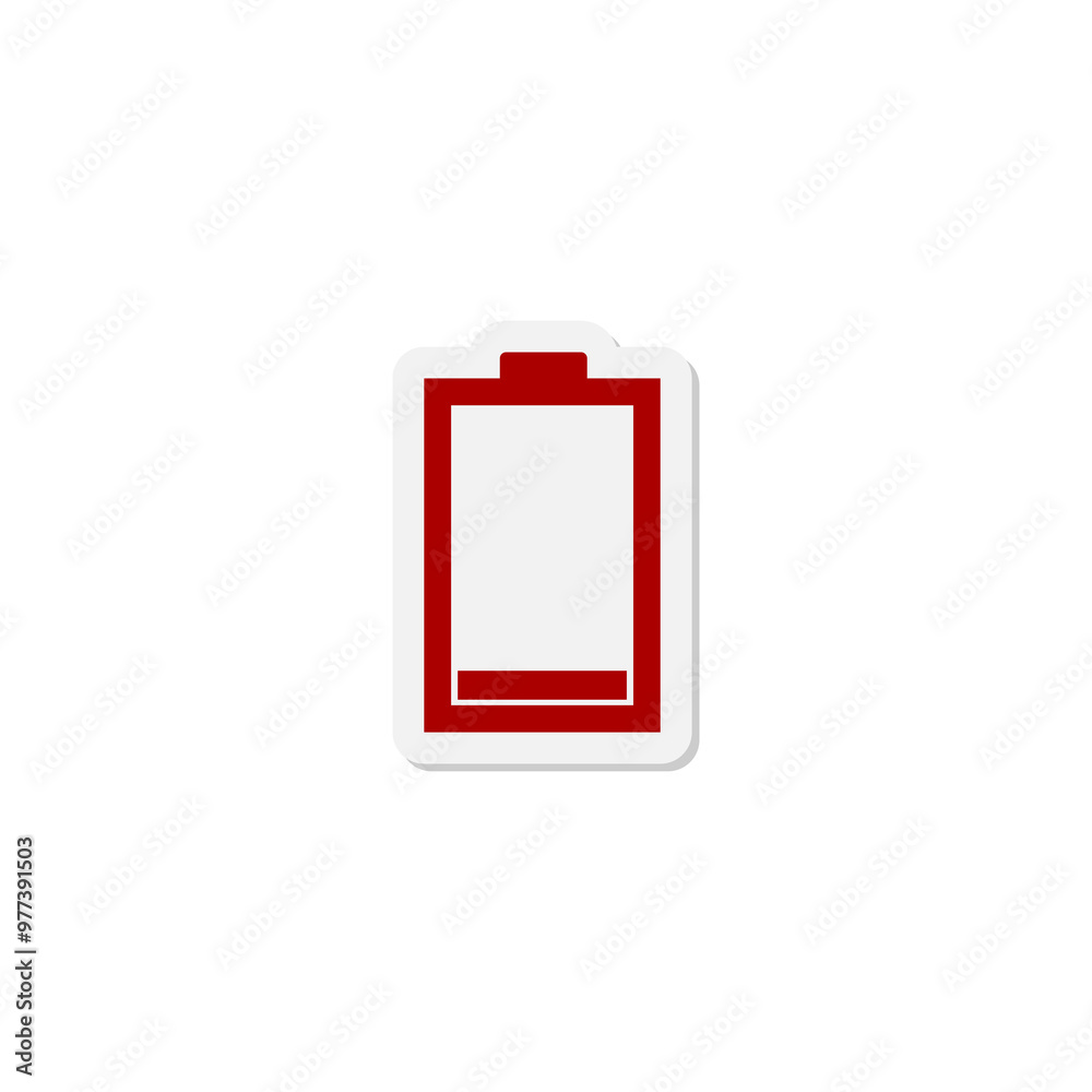 Battery sticker icon isolated on transparent background Battery sticker icon isolated on transparent background