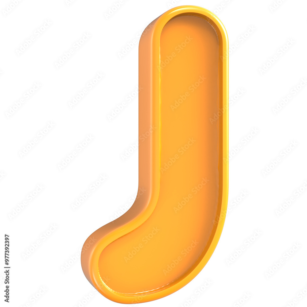 J Font Yellow 3d render J Font Yellow 3d render