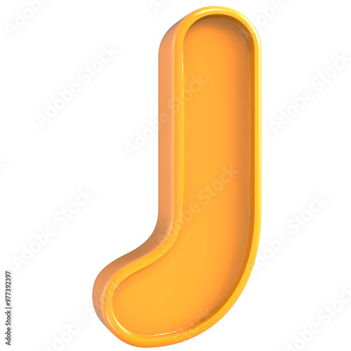 J Font Yellow 3d render