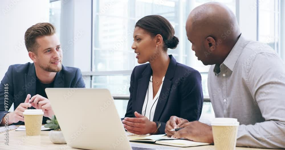 Business people, team and discussion for planning collaboration, information and research in office. Corporate group, diversity and brainstorming ideas for proposal, meeting and staff conversation