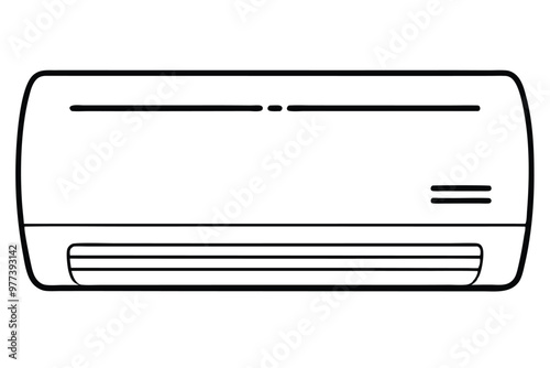 Air conditioner line art vector illustration