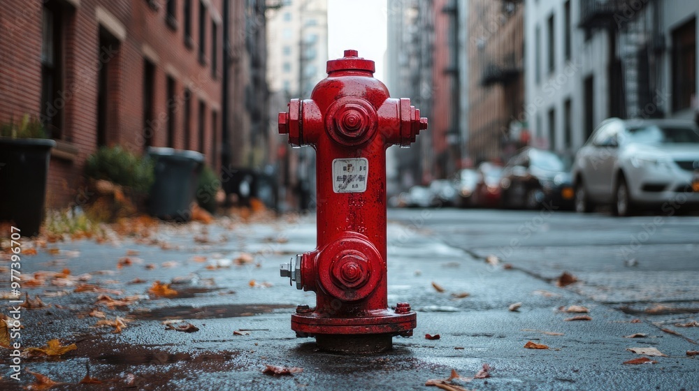 A red fire hydrant on a city street A red fire hydrant on a city street