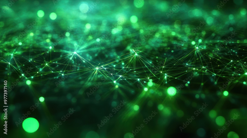 green light The structure of the network connection of points and lines. Digital background green light The structure of the network connection of points and lines. Digital background