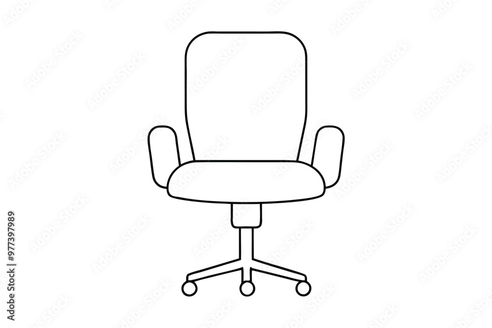 Beautiful Office chair line art vector illustration Beautiful Office chair line art vector illustration