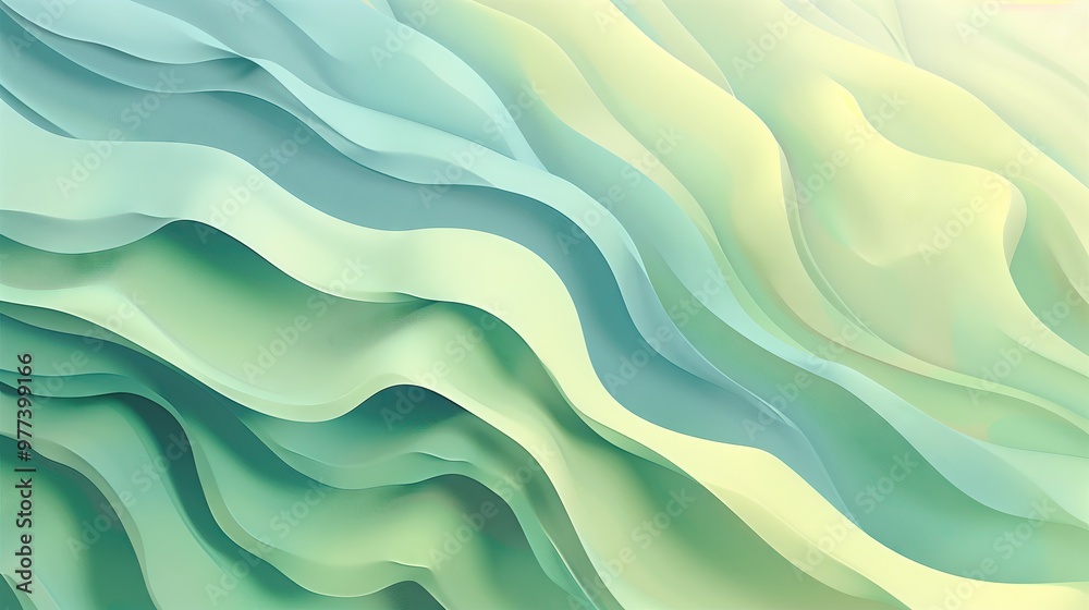 Fototapeta premium Gradient background with soft pastel green and blue gives a natural feel. 