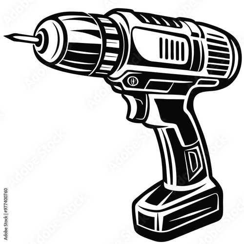 Drill Machine vector silhouette