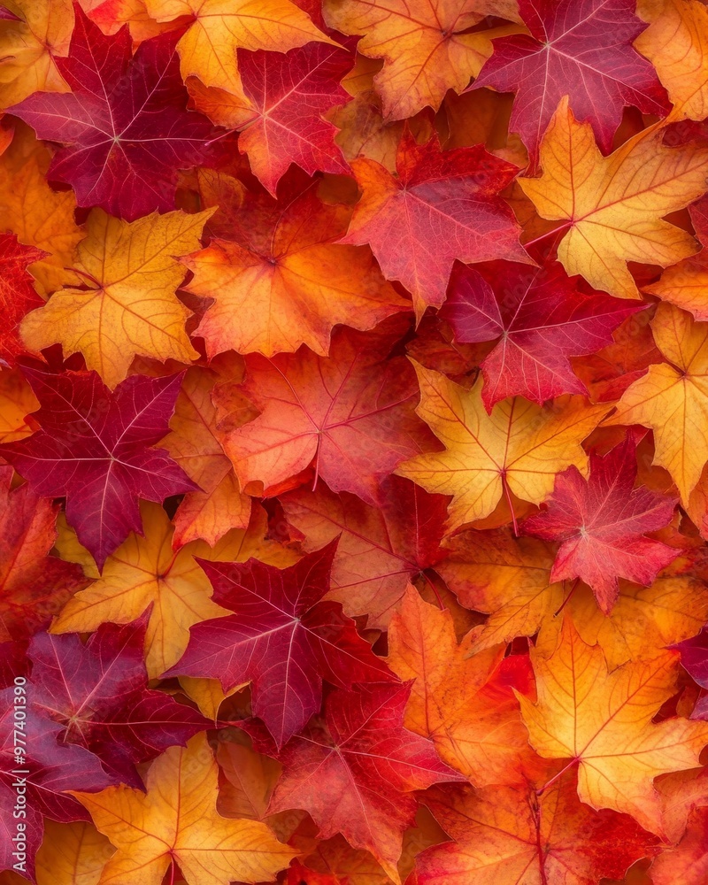 Autumn background featuring vibrant red and orange maple leaves in fall foliage Autumn background featuring vibrant red and orange maple leaves in fall foliage