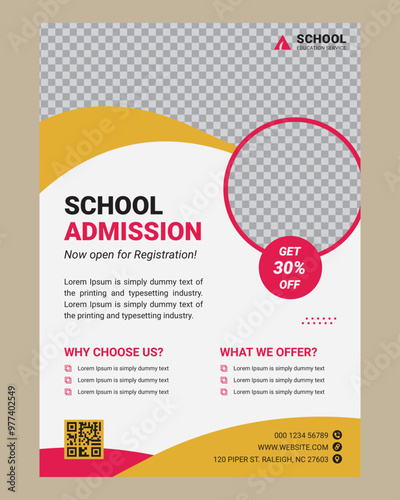 School education admission flyer template