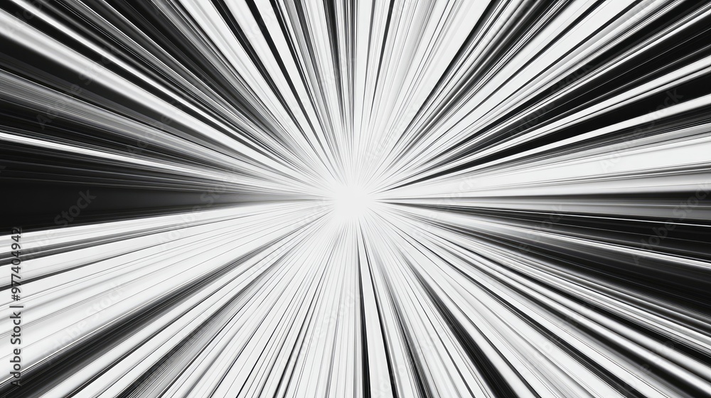Fototapeta premium Abstract radial lines stretching outward from a central point, forming a starburst.