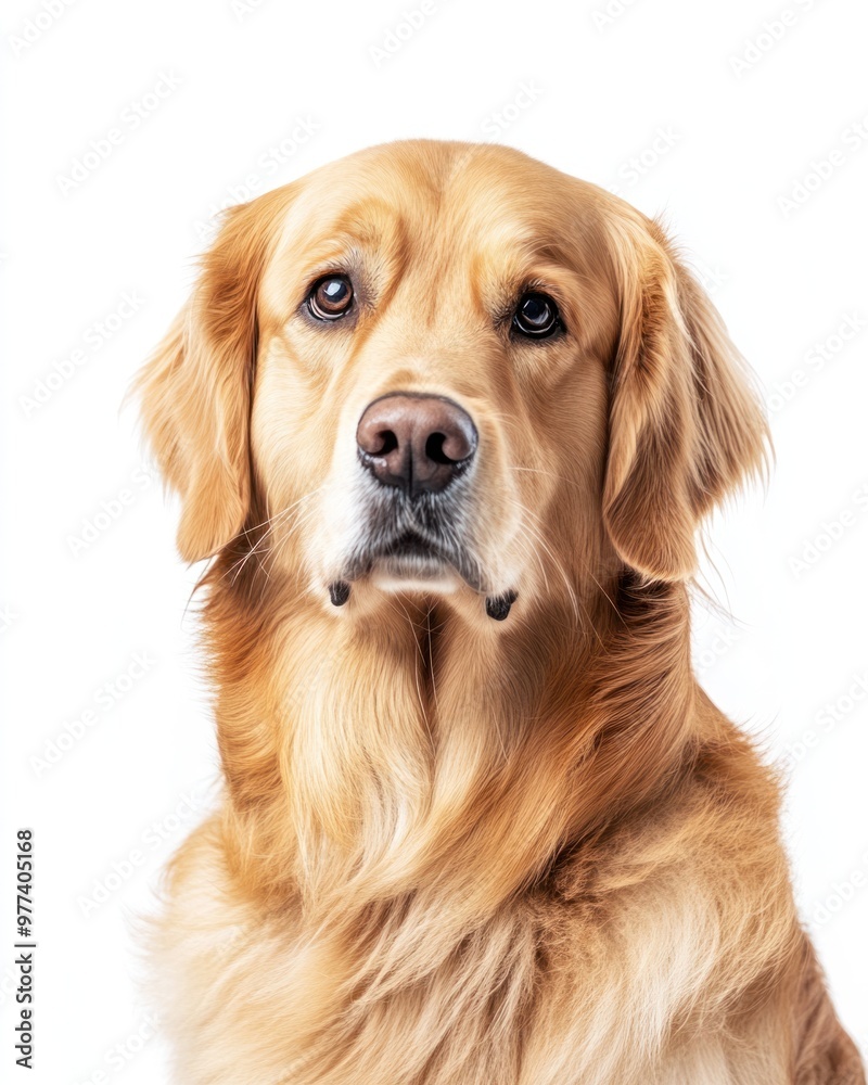 Emotional support dog with a gentle expression, isolated on white background, representing therapy and comfort Emotional support dog with a gentle expression, isolated on white background, representing therapy and comfort