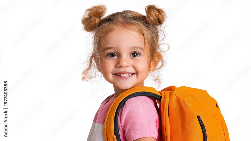 Backpack Smiles: A little girl beams with excitement, her bright eyes sparkling with anticipation for the adventures that await her on this new school year. Her backpack, a symbol of new beginnings, Backpack Smiles: A little girl beams with excitement, her bright eyes sparkling with anticipation for the adventures that await her on this new school year. Her backpack, a symbol of new beginnings,