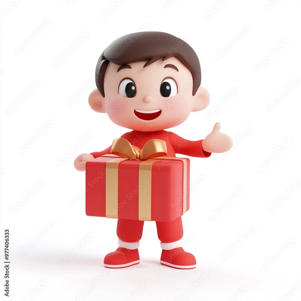 3D Cartoon Gift Isolated on White Background 3D Cartoon Gift Isolated on White Background