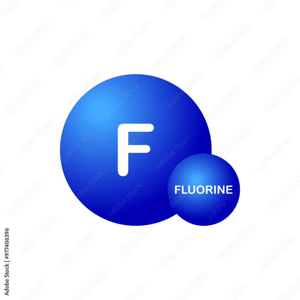 Fluorine molecule icon. Molecule of Fluorine. F element. Chemistry and scientific research concept Fluorine molecule icon. Molecule of Fluorine. F element. Chemistry and scientific research concept