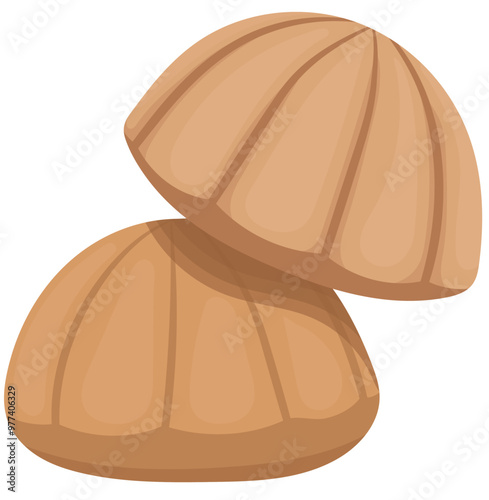 Kue Bahulu or Sponge Cake Illustration Isolated on White Background