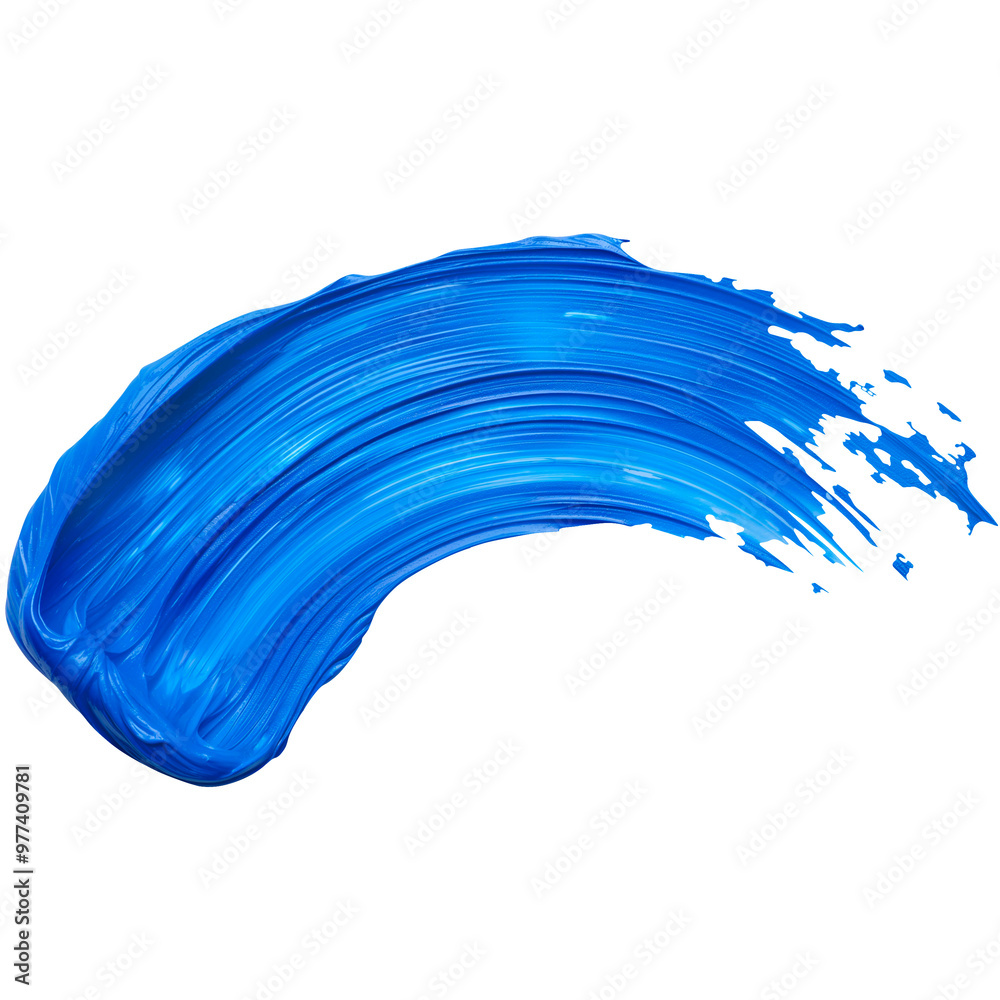 Vivid Blue Brush Stroke on Transparent Background. Vivid Blue Brush Stroke on Transparent Background.