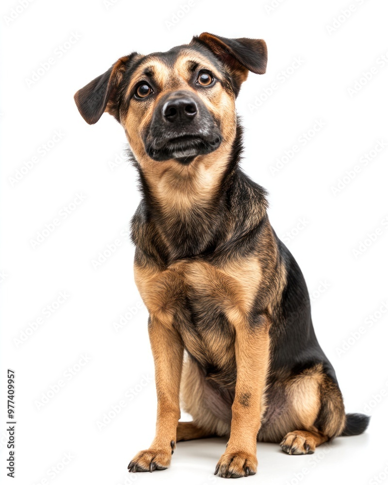 Rescue dog with a heartwarming expression, isolated on white background, focusing on emotional bonds and care Rescue dog with a heartwarming expression, isolated on white background, focusing on emotional bonds and care