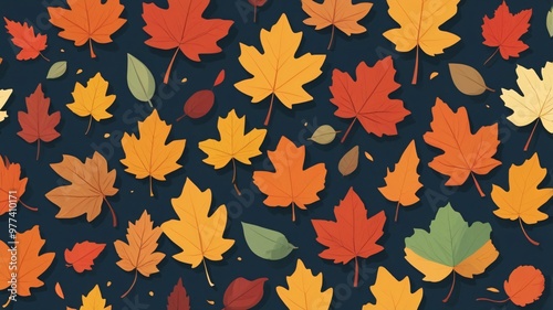 Autumn Flat Design pattern Illustration 