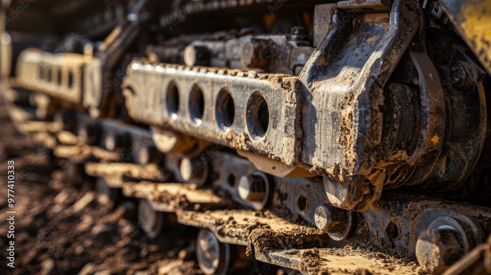 Closeup of a Construction Vehicle's Tracks Closeup of a Construction Vehicle's Tracks