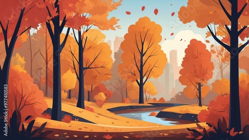Autumn Flat Design Illustration – Perfect for Fall Themes