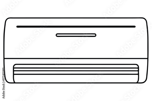 Illustration of Air conditioner line art