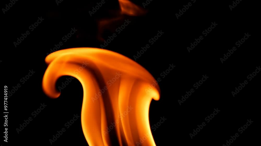 Slow Motion Fire On Black Background