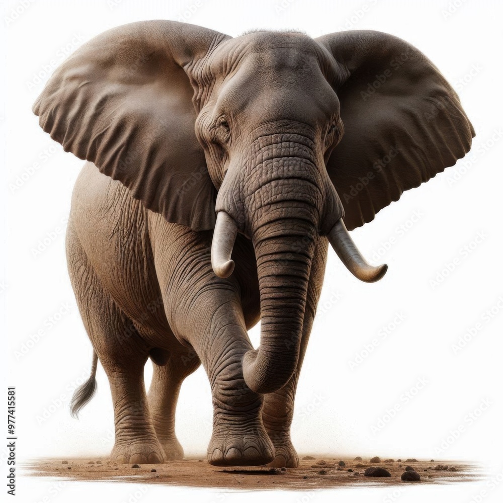 Fototapeta premium African Bush Elephant isolated on a white background