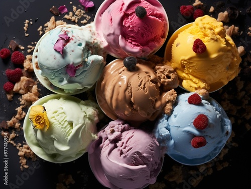 Colorful Ice Cream Background for Banner or Poster.