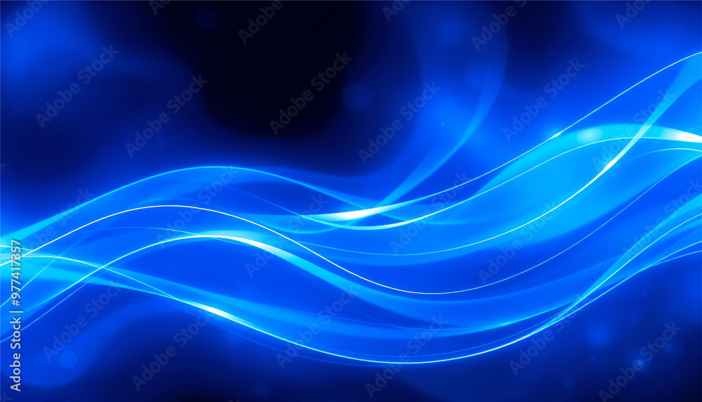Obraz premium An image of illuminated blue wallpaper with abstract light patterns.
