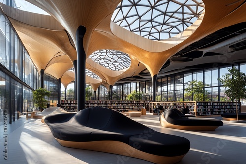 The stunning Oodi Library, with its modern architecture and sun-filled reading spaces photo