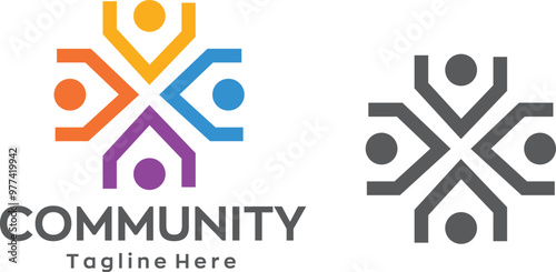 Community Logo Icon Community human Logo Abstract Community people support logo