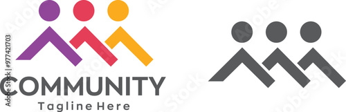 Community Logo Icon Community human Logo Abstract Community people support logo