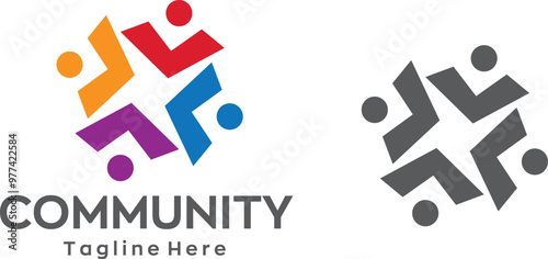 Community Logo Icon Community human Logo Abstract Community people support logo