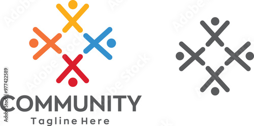 Community Logo Icon Community human Logo Abstract Community people support logo