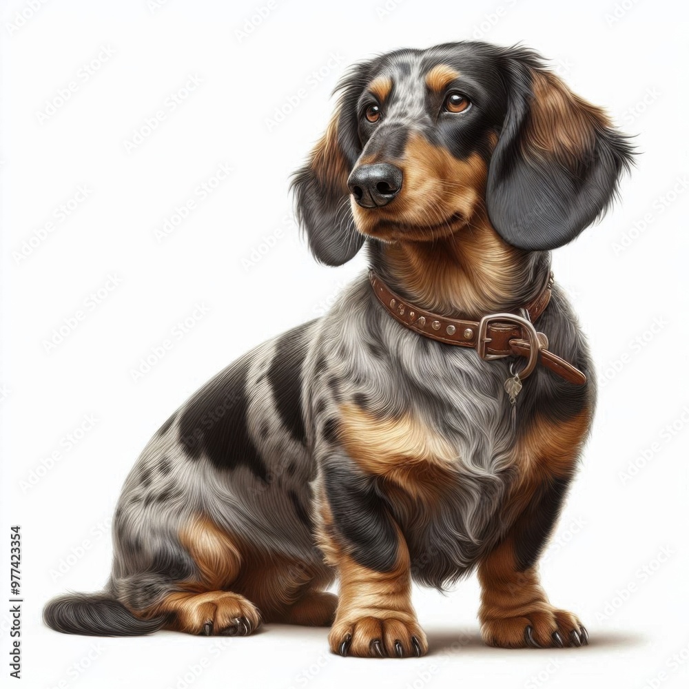 Alpine Dachsbracke is isolated on a white background Alpine Dachsbracke is isolated on a white background