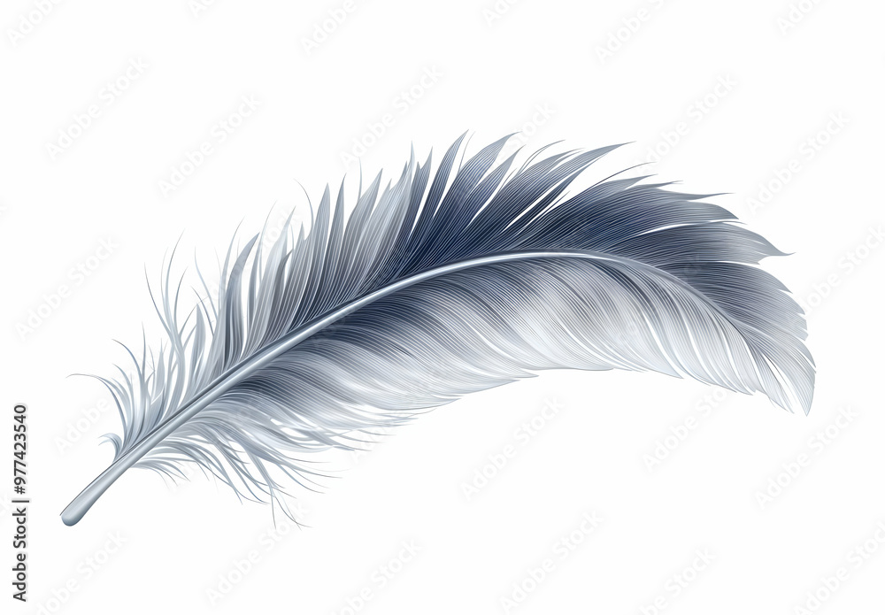 A delicate blue feather with intricate details, perfect for nature-themed designs or as a symbol of lightness and freedom. A delicate blue feather with intricate details, perfect for nature-themed designs or as a symbol of lightness and freedom.