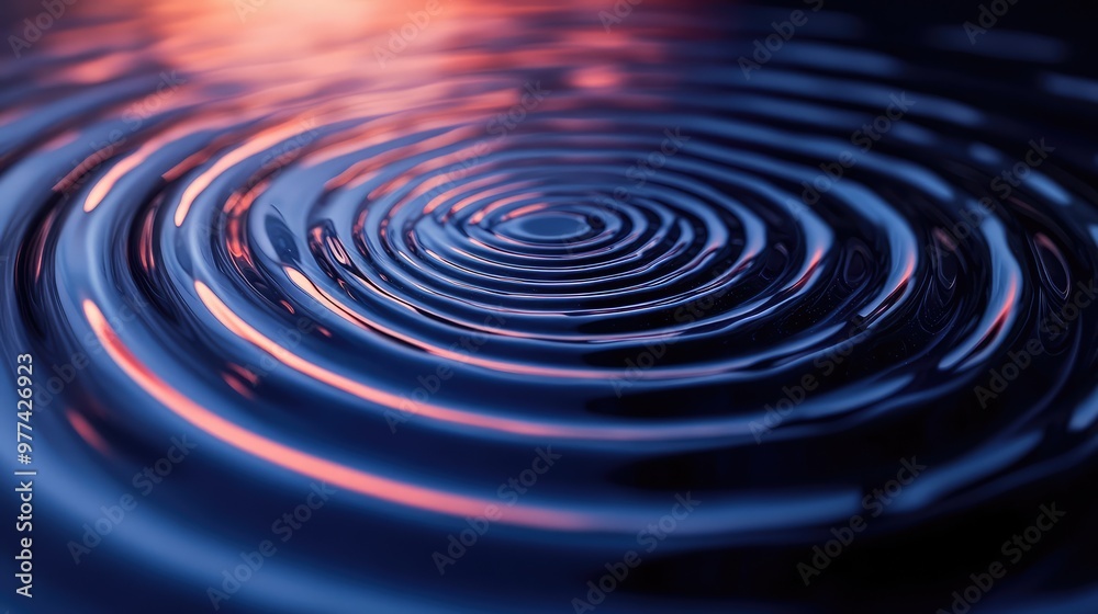 Gradually expanding ripples of light creating concentric circles in a soft gradient. Gradually expanding ripples of light creating concentric circles in a soft gradient.