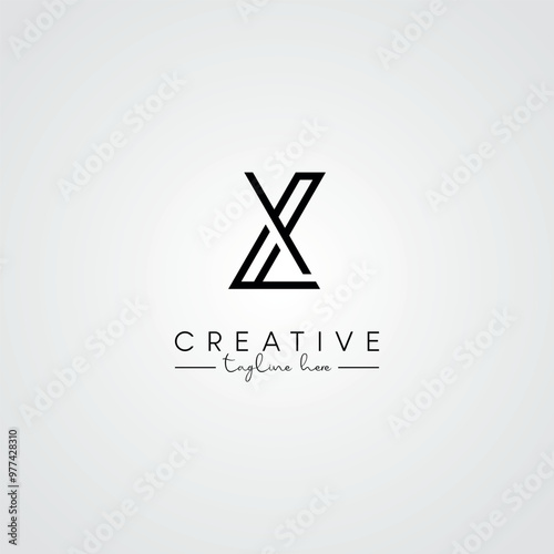 Modern Minimal Artistic Letter XL LX Logo Design. Initial Based Letter Logo Vector.