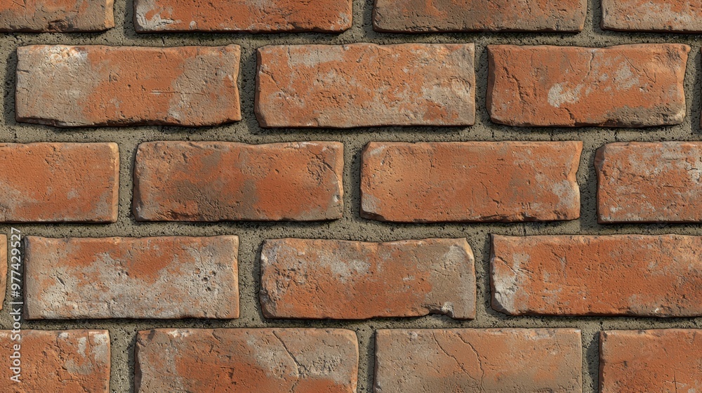Textured red bricks arranged in a rustic pattern on a wall, showcasing timeless craftsmanship