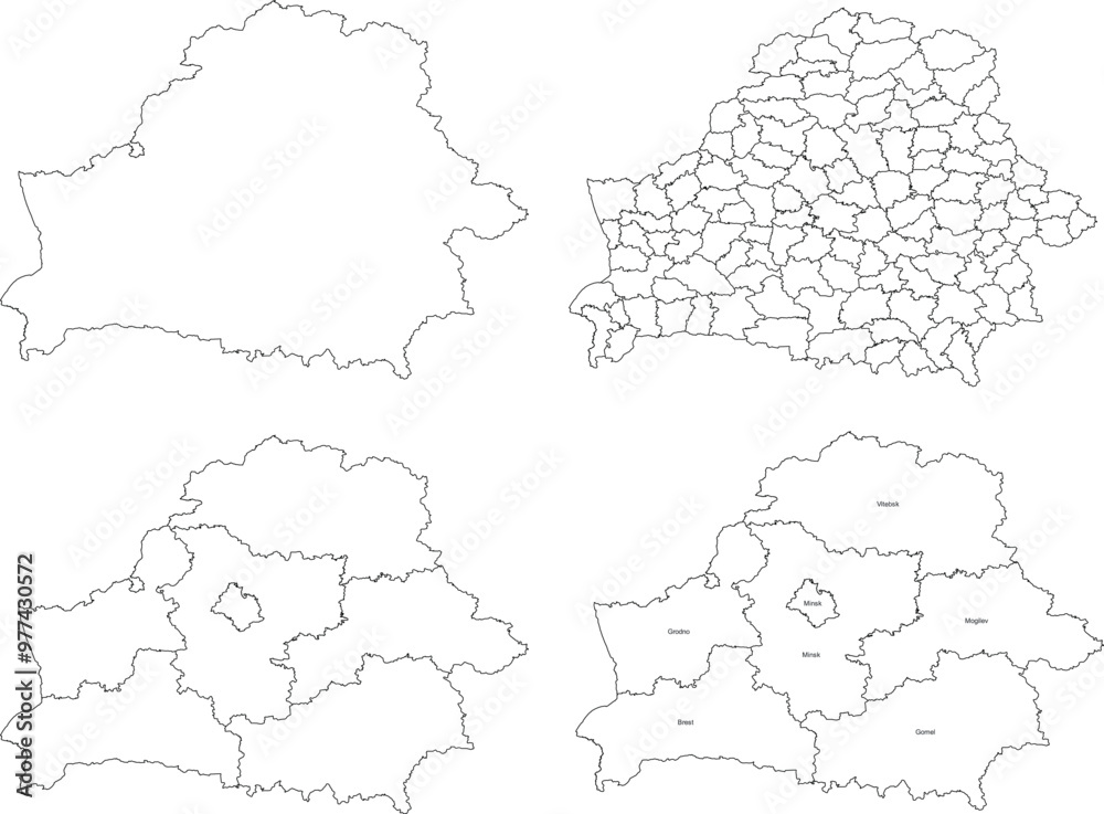 Fototapeta premium BELARUS MAP with its administrative divisions and regions