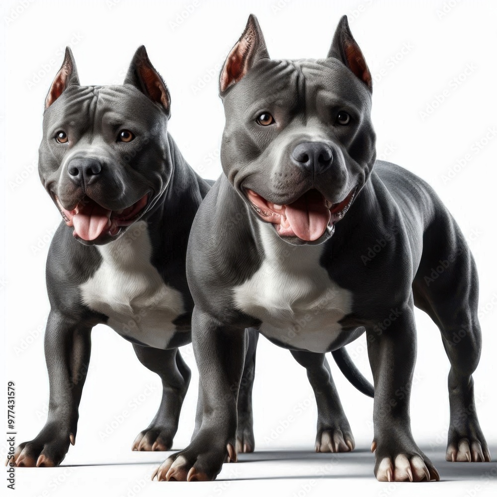 American Pit Bull Terrier isolated on a white background American Pit Bull Terrier isolated on a white background