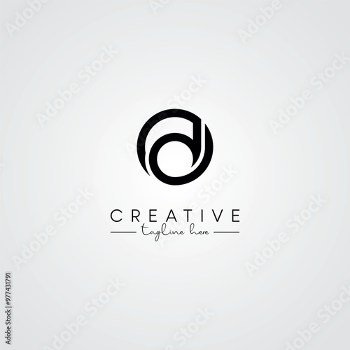 Modern Minimal Artistic Letter OD DO Logo Design. Initial Based Letter Logo Vector.